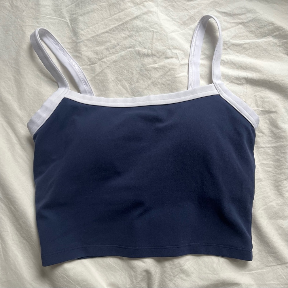 Abercrombie YPB StudioFLEX Padded Cami Tank in Navy and White Trim, size Medium